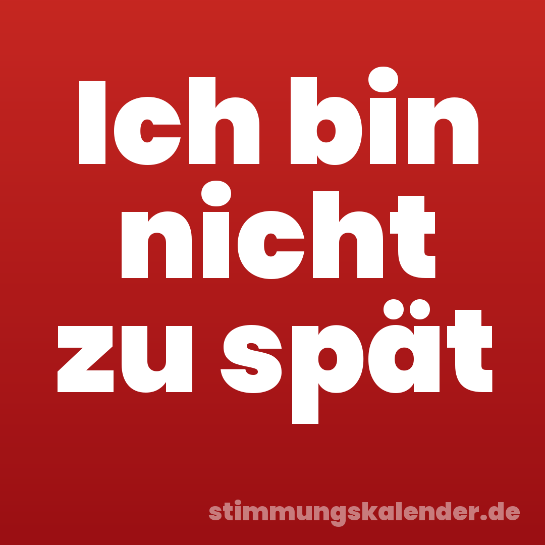 Ich bin nicht zu spät