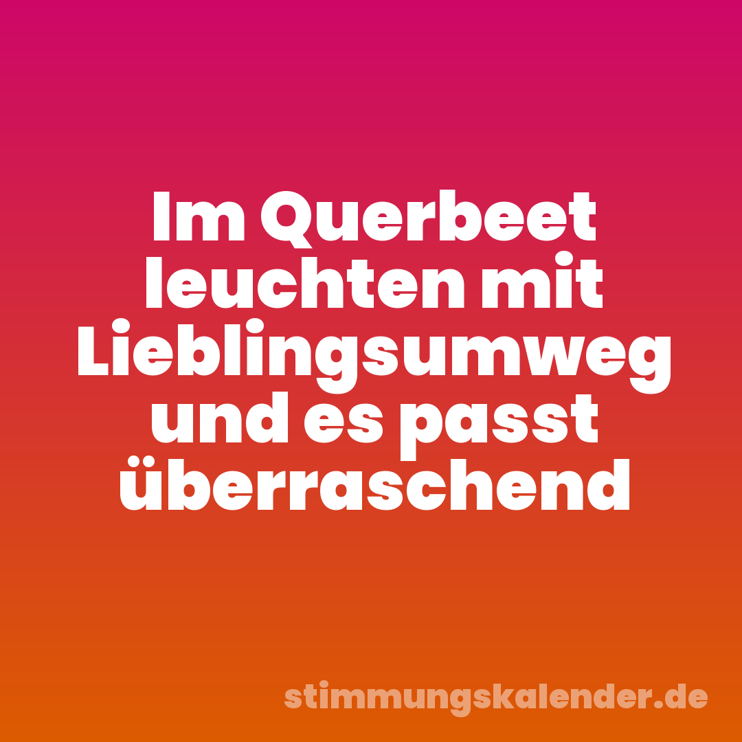 Im Querbeet leuchten mit Lieblingsumweg und es passt überraschend