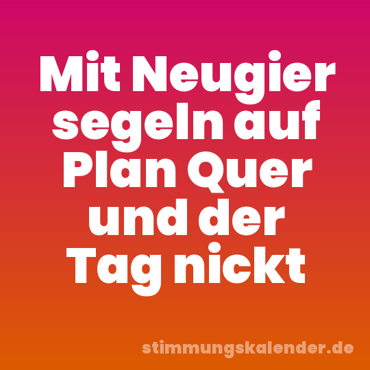 Mit Neugier segeln auf Plan Quer und der Tag nickt