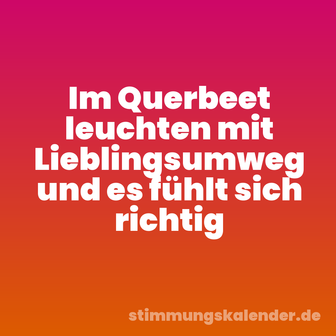 Im Querbeet leuchten mit Lieblingsumweg und es fühlt sich richtig