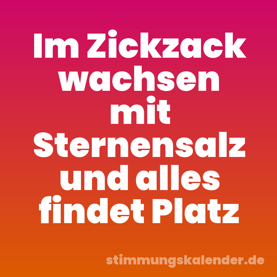 Im Zickzack wachsen mit Sternensalz und alles findet Platz