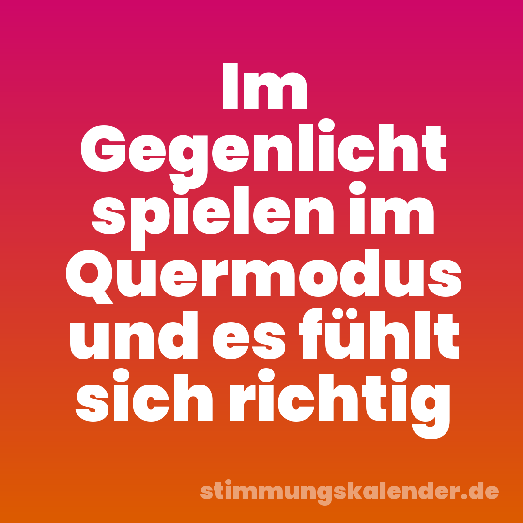 Im Gegenlicht spielen im Quermodus und es fühlt sich richtig