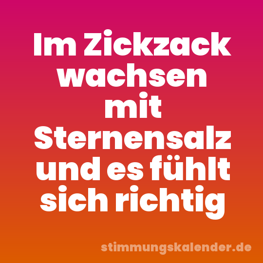 Im Zickzack wachsen mit Sternensalz und es fühlt sich richtig