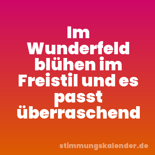 Im Wunderfeld blühen im Freistil und es passt überraschend