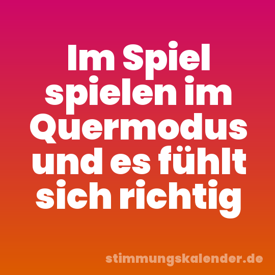 Im Spiel spielen im Quermodus und es fühlt sich richtig