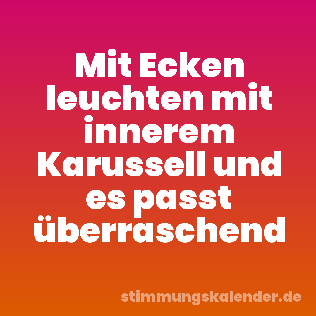 Mit Ecken leuchten mit innerem Karussell und es passt überraschend