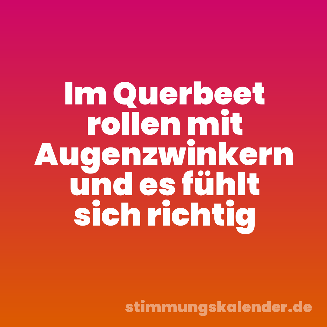 Im Querbeet rollen mit Augenzwinkern und es fühlt sich richtig