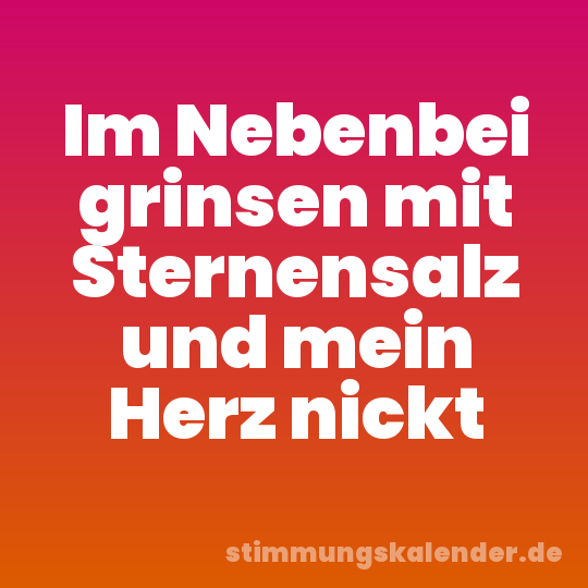Im Nebenbei grinsen mit Sternensalz und mein Herz nickt