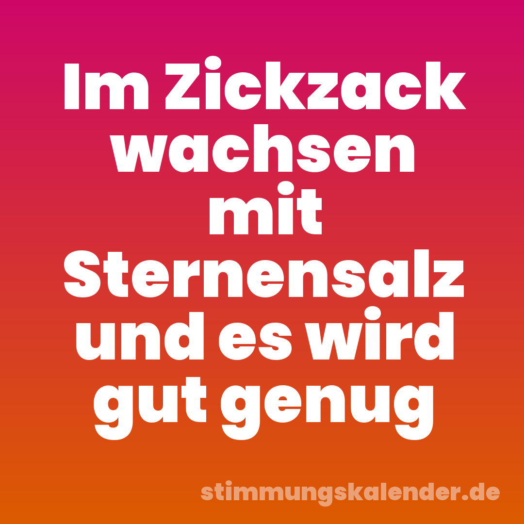 Im Zickzack wachsen mit Sternensalz und es wird gut genug