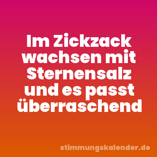 Im Zickzack wachsen mit Sternensalz und es passt überraschend
