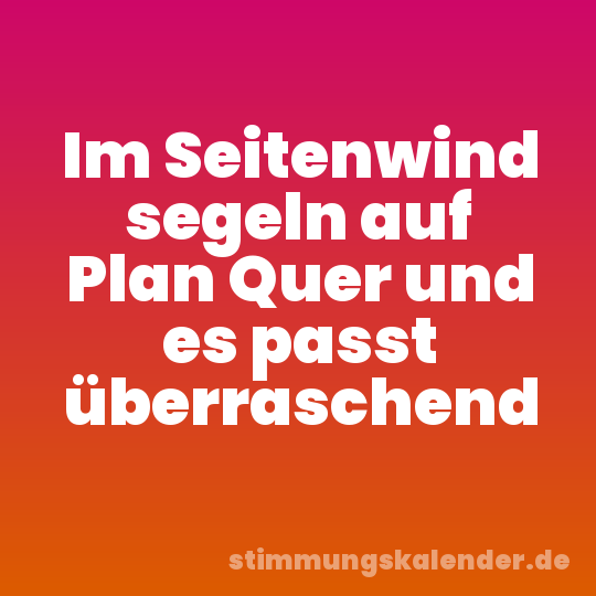 Im Seitenwind segeln auf Plan Quer und es passt überraschend