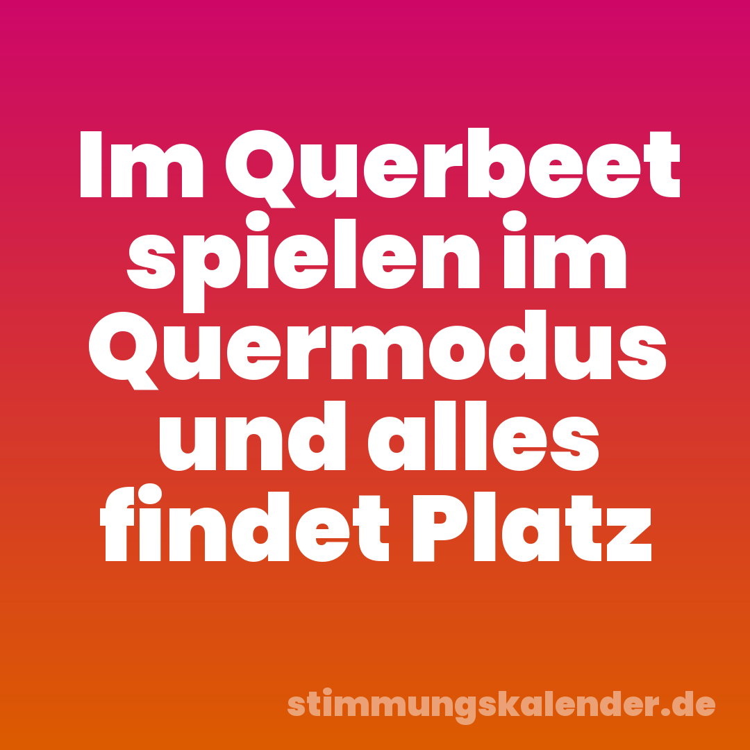 Im Querbeet spielen im Quermodus und alles findet Platz