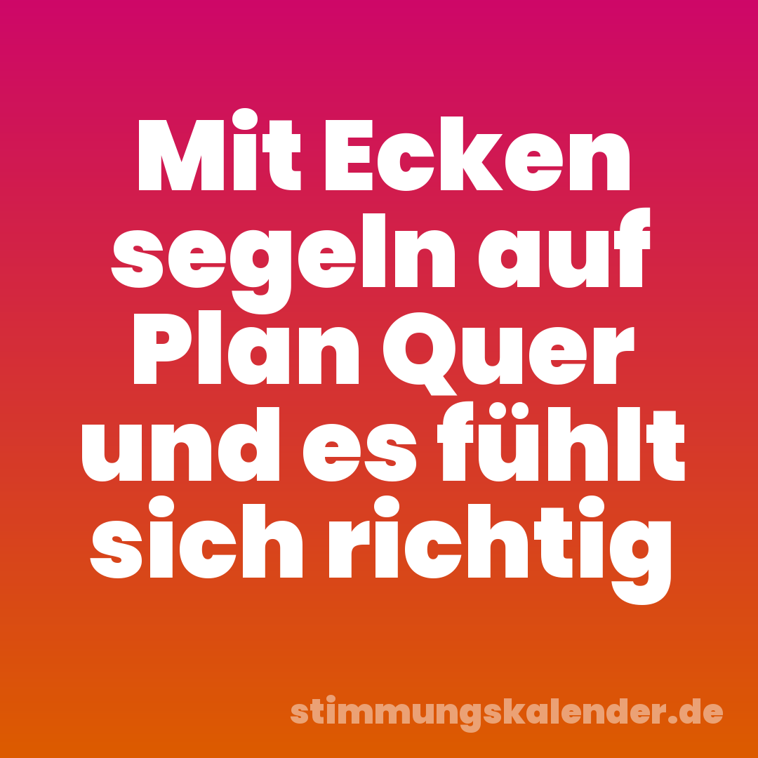 Mit Ecken segeln auf Plan Quer und es fühlt sich richtig