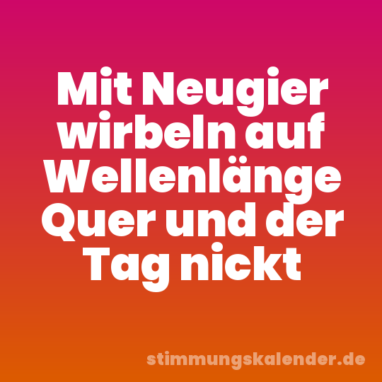 Mit Neugier wirbeln auf Wellenlänge Quer und der Tag nickt