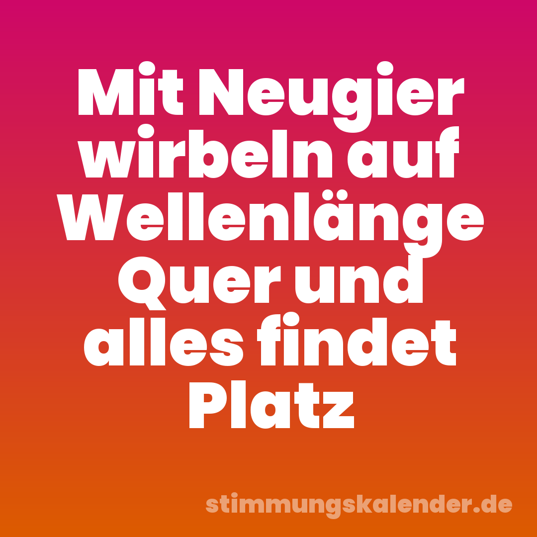 Mit Neugier wirbeln auf Wellenlänge Quer und alles findet Platz