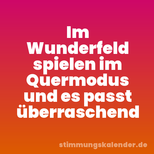Im Wunderfeld spielen im Quermodus und es passt überraschend