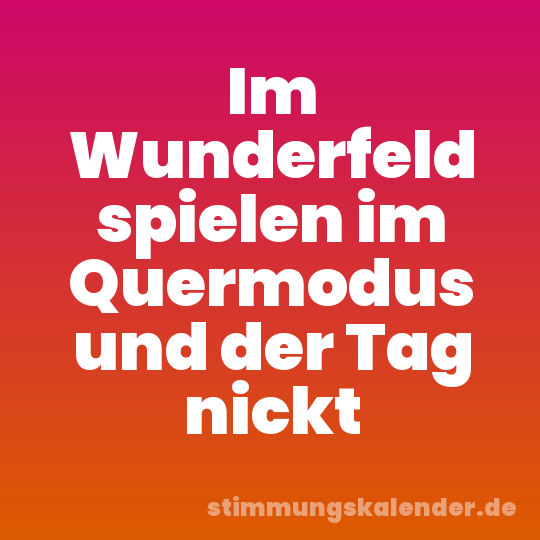 Im Wunderfeld spielen im Quermodus und der Tag nickt