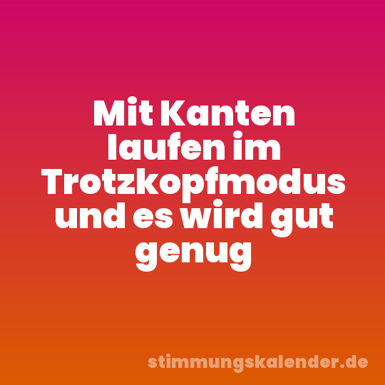 Mit Kanten laufen im Trotzkopfmodus und es wird gut genug