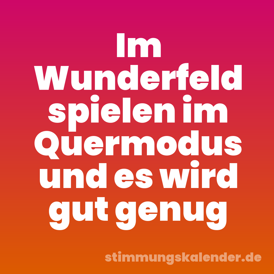 Im Wunderfeld spielen im Quermodus und es wird gut genug
