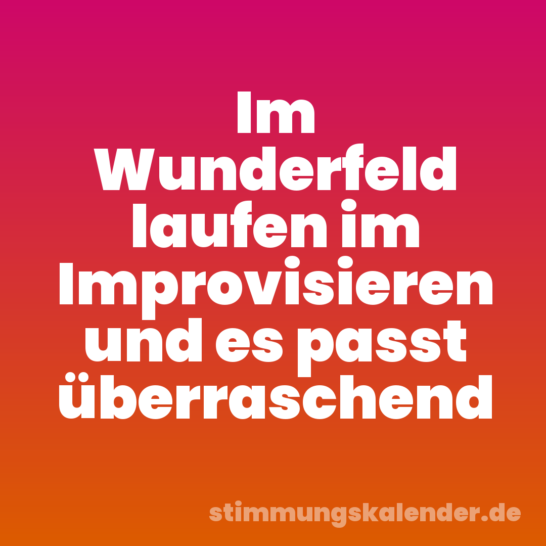 Im Wunderfeld laufen im Improvisieren und es passt überraschend