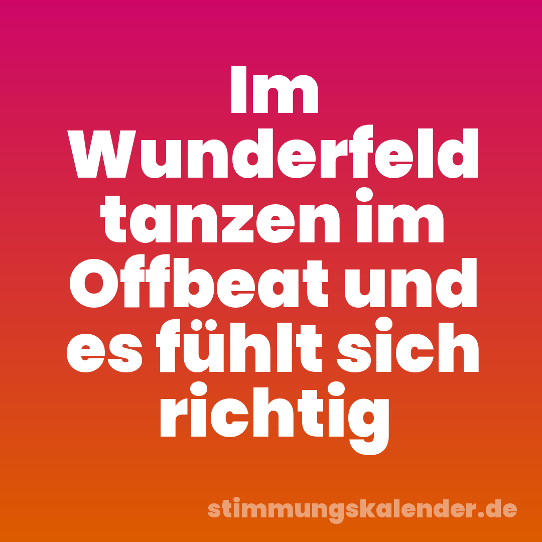 Im Wunderfeld tanzen im Offbeat und es fühlt sich richtig