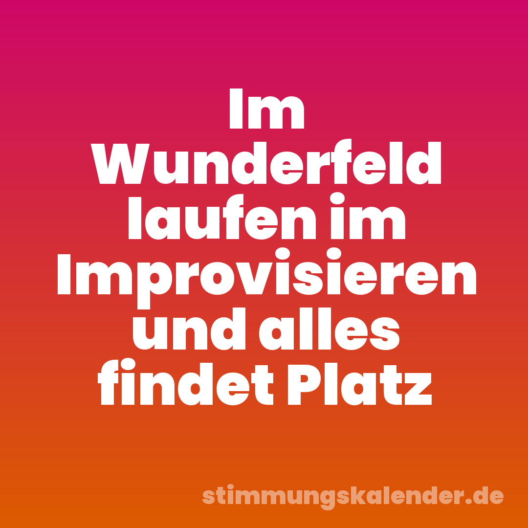 Im Wunderfeld laufen im Improvisieren und alles findet Platz