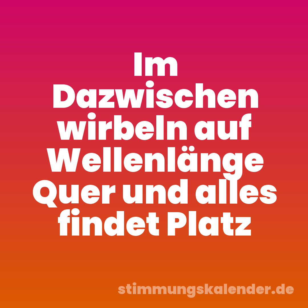 Im Dazwischen wirbeln auf Wellenlänge Quer und alles findet Platz