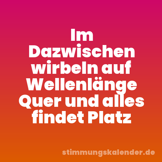 Im Dazwischen wirbeln auf Wellenlänge Quer und alles findet Platz