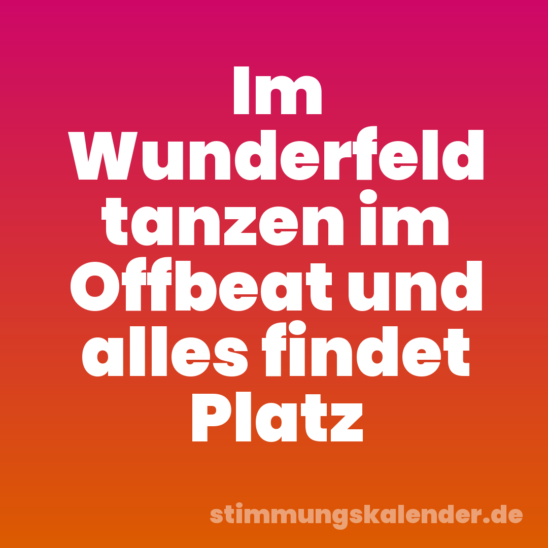 Im Wunderfeld tanzen im Offbeat und alles findet Platz
