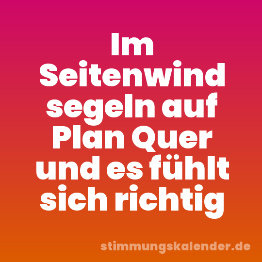 Im Seitenwind segeln auf Plan Quer und es fühlt sich richtig