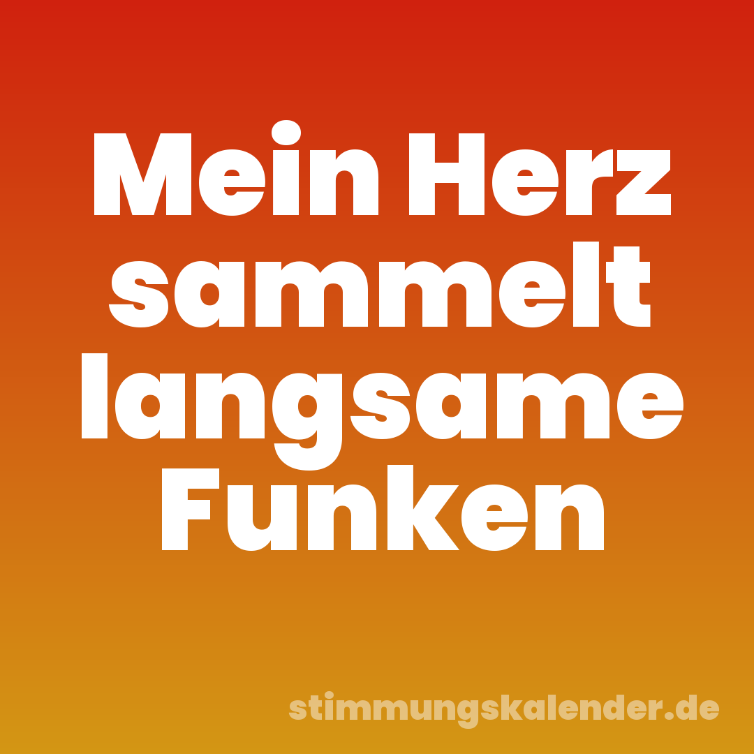 Mein Herz sammelt langsame Funken