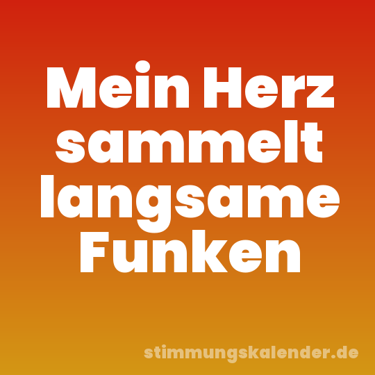 Mein Herz sammelt langsame Funken
