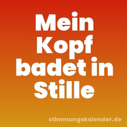 Mein Kopf badet in Stille