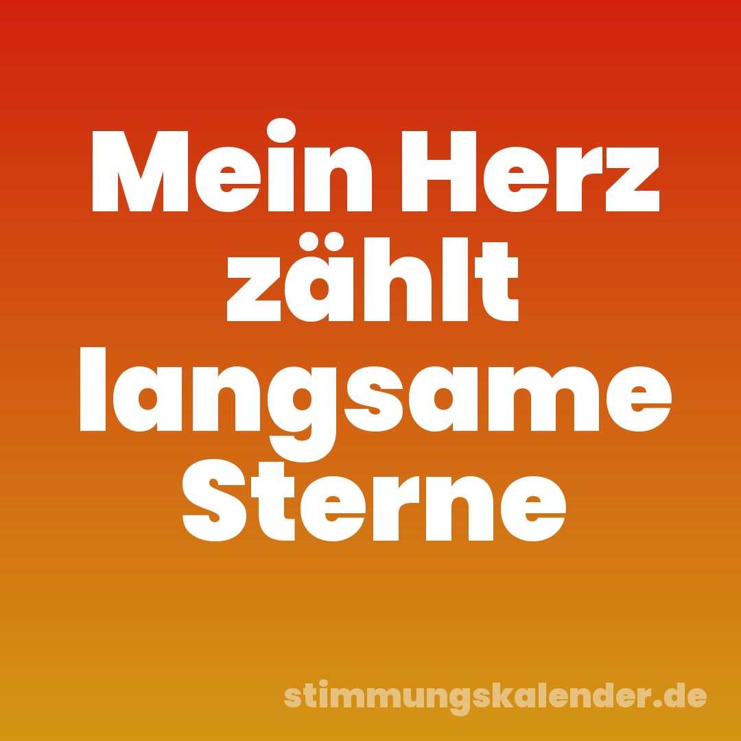 Mein Herz zählt langsame Sterne