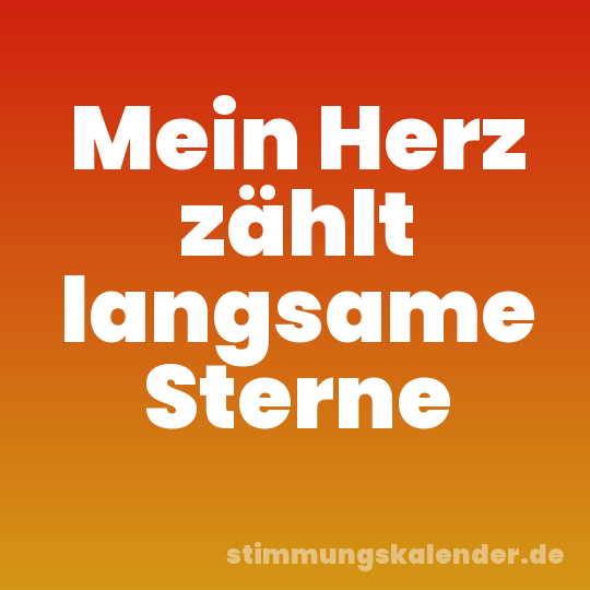Mein Herz zählt langsame Sterne