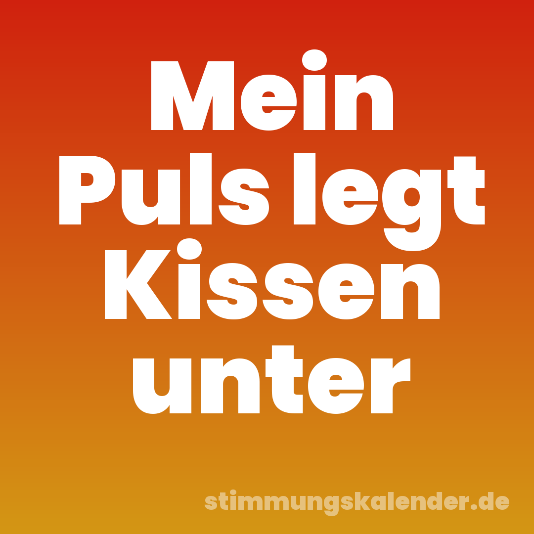 Mein Puls legt Kissen unter
