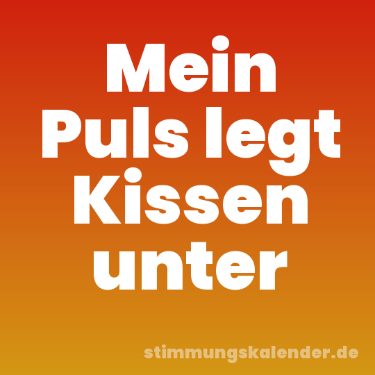 Mein Puls legt Kissen unter