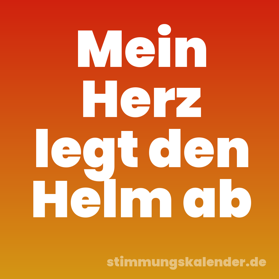 Mein Herz legt den Helm ab