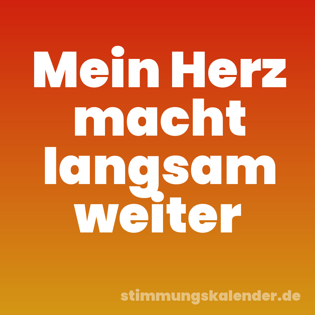 Mein Herz macht langsam weiter
