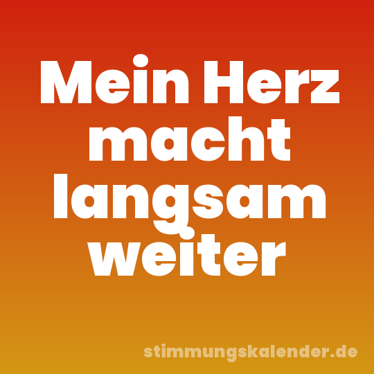 Mein Herz macht langsam weiter