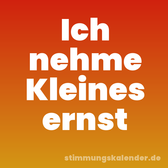 Ich nehme Kleines ernst
