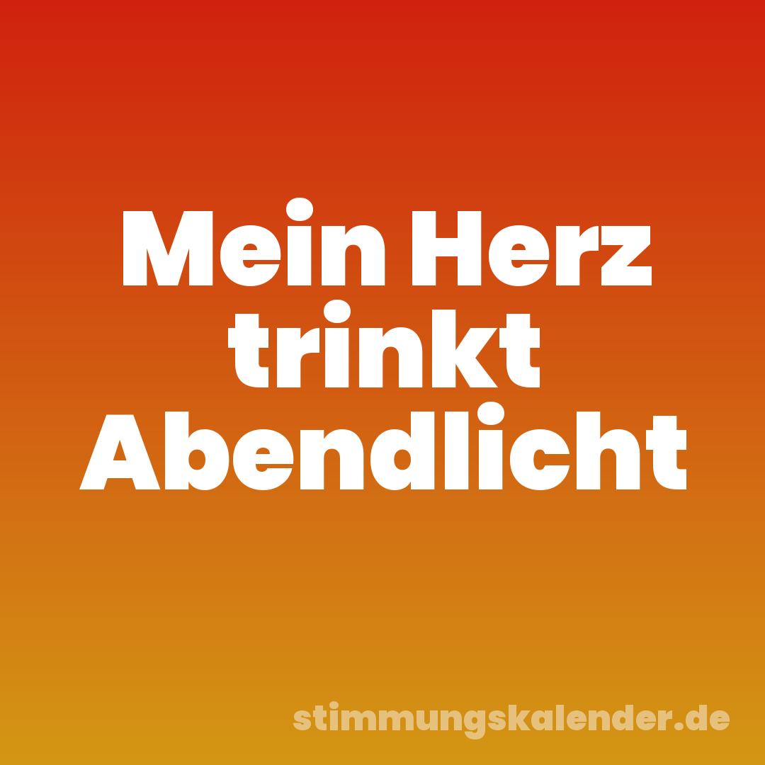 Mein Herz trinkt Abendlicht