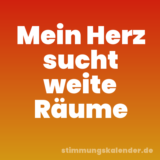 Mein Herz sucht weite Räume
