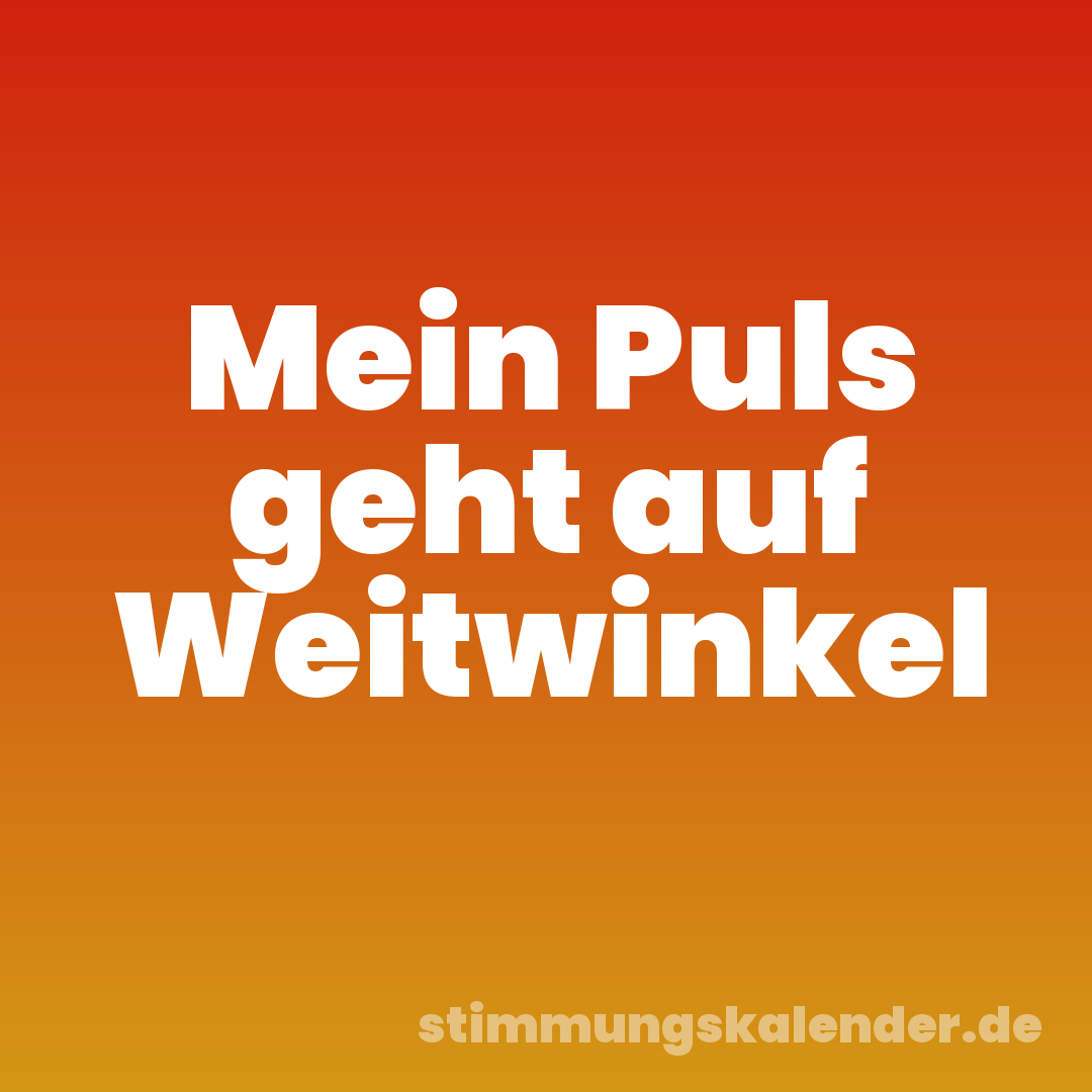Mein Puls geht auf Weitwinkel