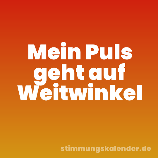 Mein Puls geht auf Weitwinkel