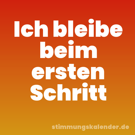 Ich bleibe beim ersten Schritt