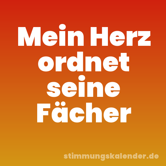 Mein Herz ordnet seine Fächer