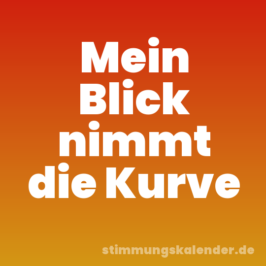 Mein Blick nimmt die Kurve