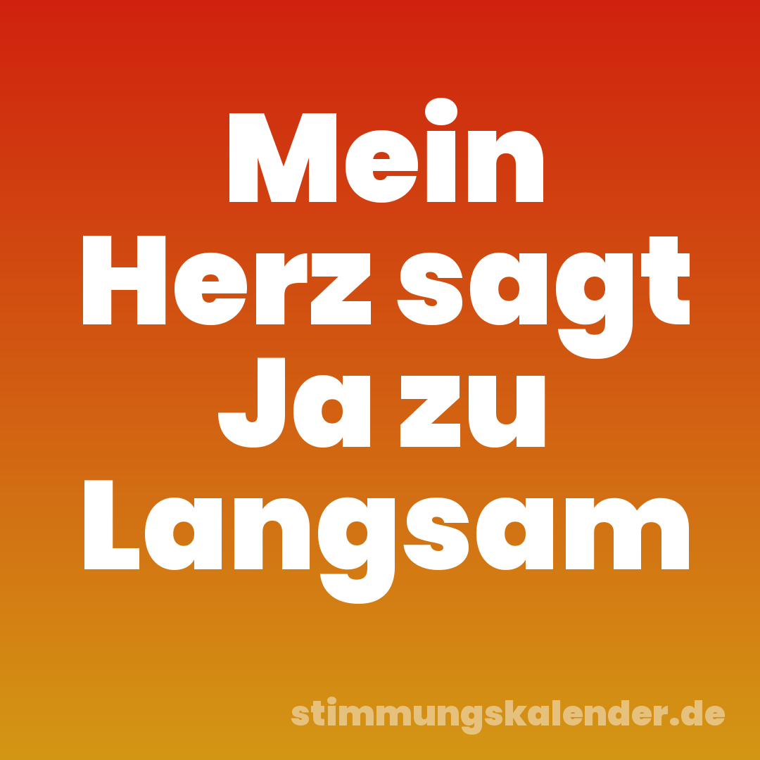 Mein Herz sagt Ja zu Langsam