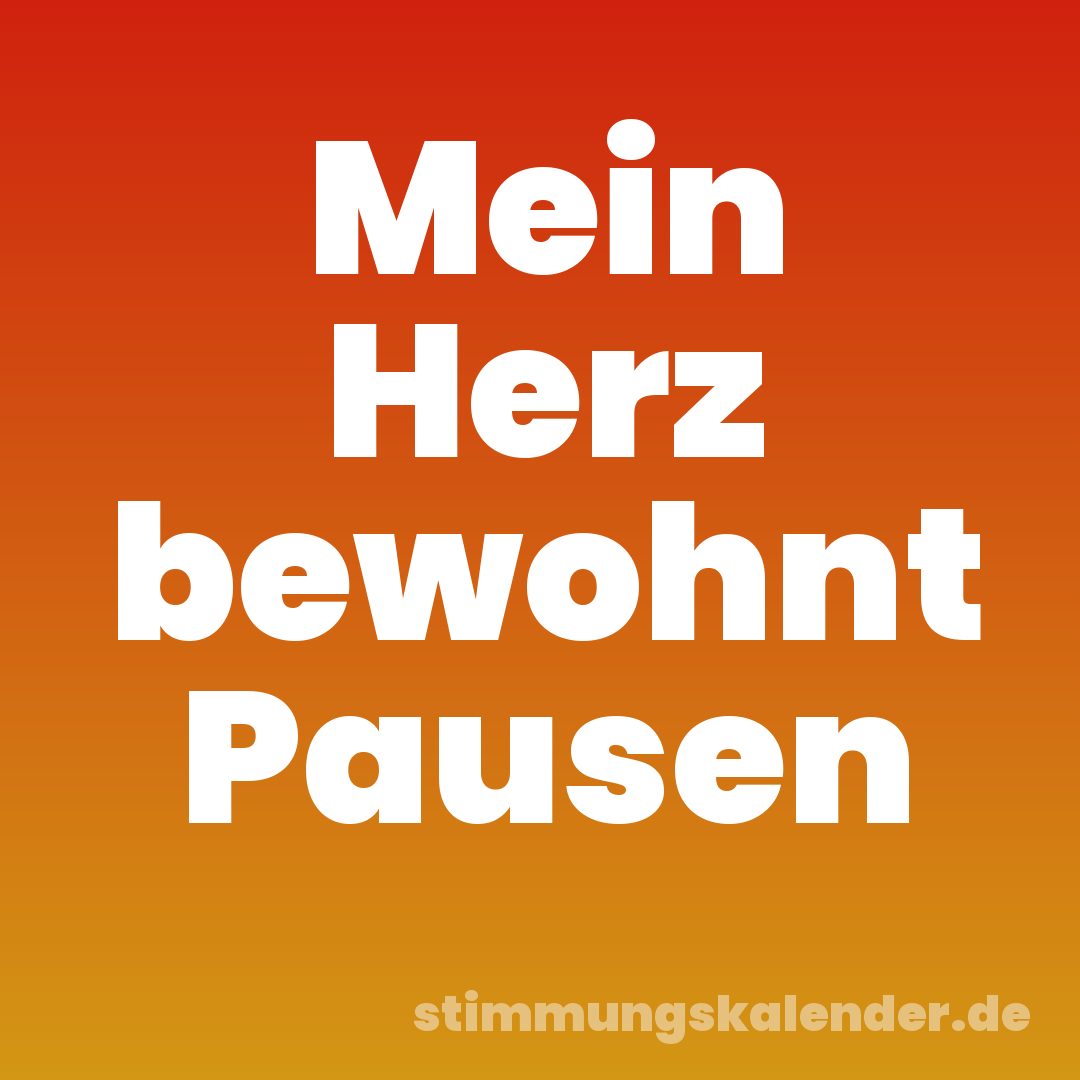 Mein Herz bewohnt Pausen